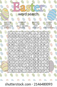 Easter Word Search Vector Design