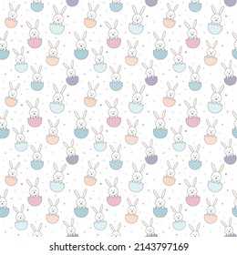 Easter wrapping paper. Background with bunnies and eggs. Vector
