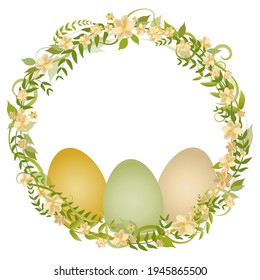 Easter wreath and coloring eggs