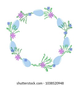 Easter wreath. Easter eggs vector illustration