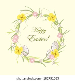 Easter wreath Gift vector card