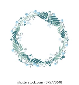 Easter wreath. Happy Easter card design elements. Vector