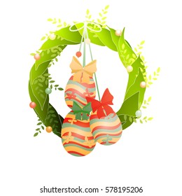 Easter wreath, vector illustration.