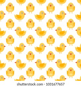 Easter Yellow Cute Chicks with White Background