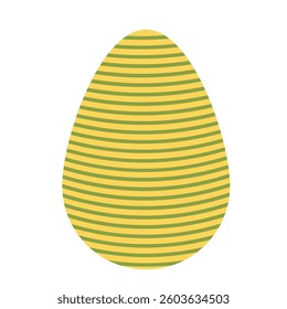 Easter yellow egg with green line pattern