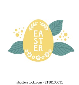 Easter yellow flower egg in leaves