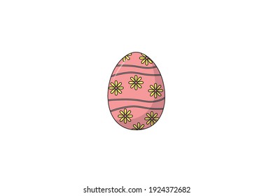 Easter Yellow Flower Fill Line Icon