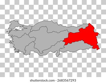 Región de Anatolia Oriental de Turquía forma de símbolo de mapa, Ilustración vectorial de icono de concepto de Web de viaje .