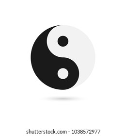 Eastern ancient yin yang symbol. Harmony and balance sign