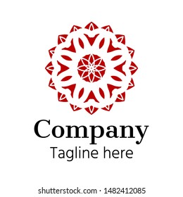 Eastern Arabesque Ornament Logo Design Inspiration Isolated Red On White Vector Illustration