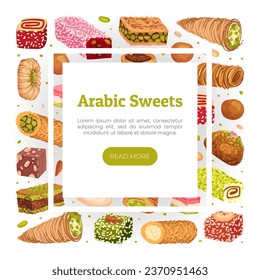 Eastern and Arabic Sweets Banner Design Vector Template