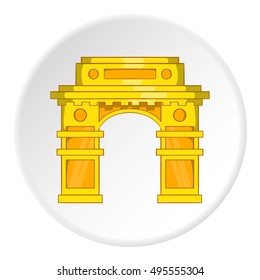Eastern arch icon in cartoon style isolated on white circle background. Construction and interiors symbol vector illustration