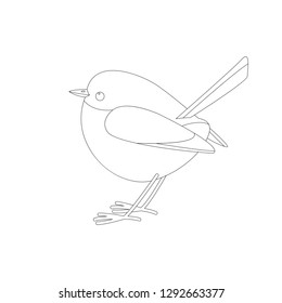 eastern bluebird  ,vector illustration ,lining draw ,profile view