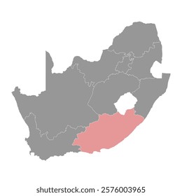 Eastern Cape province map, administrative division of South Africa. Vector illustration.