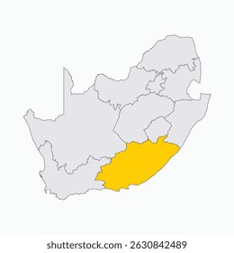 Eastern Cape Region highlighted on South Africa map