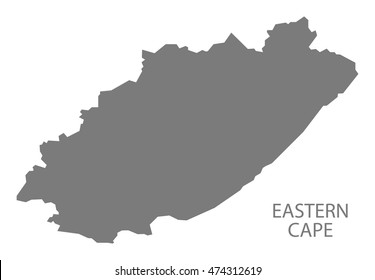 Eastern Cape South Africa Map Grey