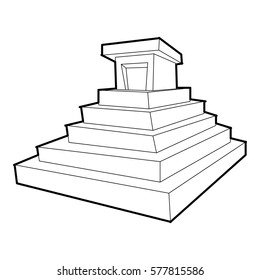 Eastern castle icon. Outline illustration of eastern castle vector icon for web