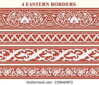 Eastern and classic borders for your design. Seamless vector image, can be used to frame and design banners, posters, postcards and more.