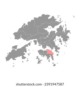 Eastern district map, administrative division of Hong Kong. Vector illustration.