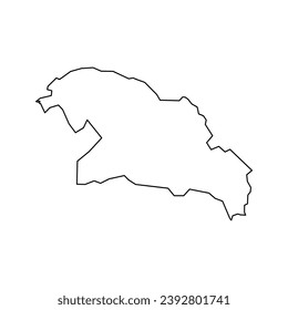 Mapa del distrito oriental, división administrativa de Hong Kong. Ilustración vectorial.