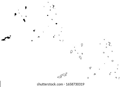 Eastern Division (Republic of Fiji, Melanesia) map vector illustration, scribble sketch Ovalau, Gau, Koro, Nairai, Moala, Matuku, Vatu Vara, Naitaba, Mago, Cicia, Tuvuca, Vanua Vatu and Fulaga Island 