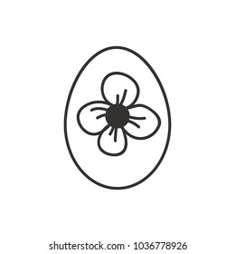Eastern egg icon in outline style. Vector illustration