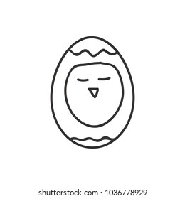 Eastern egg icon in outline style. Vector illustration