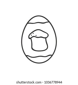 Eastern egg icon in outline style. Vector illustration