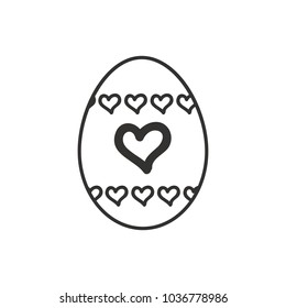 Eastern egg icon in outline style. Vector illustration