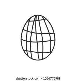 Eastern egg icon in outline style. Vector illustration