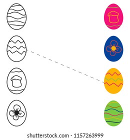 Eastern eggs kids activity in doodle style. Vector illustration