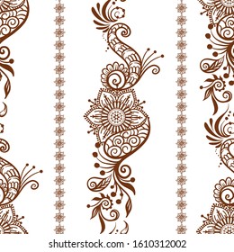 Seamless Paisley Border Batik Design Background Stock Illustration ...