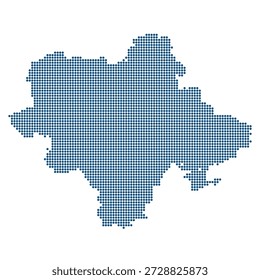 Eastern Europe Blue Dotted Vector Map for  Sovereignty and Tech Hubs