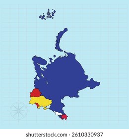 Eastern Europe continent Vector illustration of flag map
