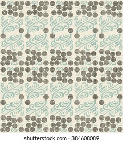 eastern European traditional seamless pattern with berries and flowers on texture background