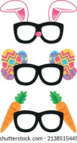 Eastern glasses egg bunny mask