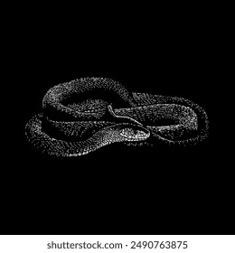 eastern green mamba hand drawing vector isolated on black background.