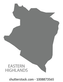 Eastern Highlands map of Papua New Guinea grey illustration silhouette shape