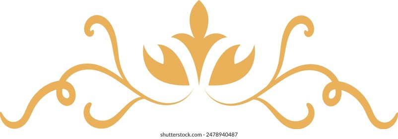 Eastern Islamic Flower Divider Icon. Isolated on White Background. Vector Illustration in Abstract Design.