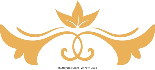 Eastern Islamic Flower Divider Icon. Isolated on White Background. Vector Illustration in Abstract Design.