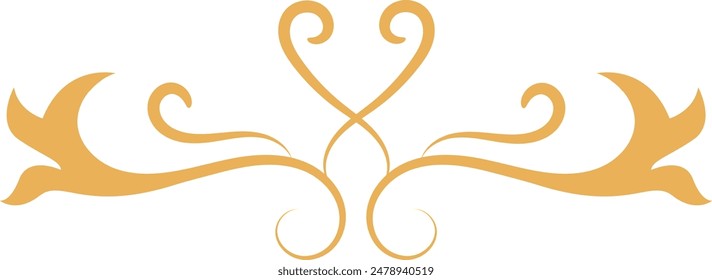 Eastern Islamic Flower Divider Icon. Isolated on White Background. Vector Illustration in Abstract Design.
