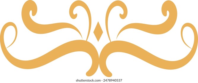 Eastern Islamic Flower Divider Icon. Isolated on White Background. Vector Illustration in Abstract Design.