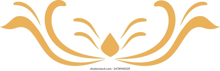 Eastern Islamic Flower Divider Icon. Isolated on White Background. Vector Illustration in Abstract Design.
