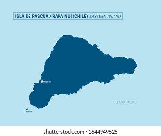 Eastern Island. Rapa Nui. Isla de Pascua. Chile. Vector illustration.