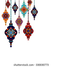 Eastern Lantern, Turkish Lamp, Template Design, Vector