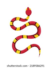Eastern milk snake. Tropical toxic reptile. Dangerous exotic rattlesnake. Hand drawn vector illustration.