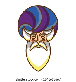 Eastern mysterious wizard in a turban. Magic of the East.
