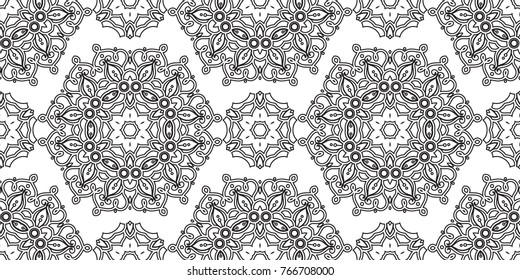 Eastern  ornament ,  seamless pattern for textiles, wallpapers and other. Vector image.