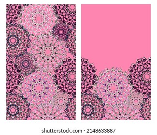 Eastern ornate template for cards and flyers, vintage floral ornament. Yoga and esoteric theme, vector	