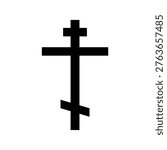 Eastern Orthodox cross. Orthodoxy vector